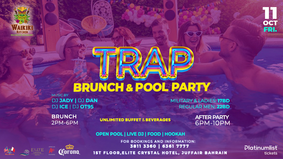 Trap Brunch & Pool Party at Waikiki Kitchen Polynesian Restaurant - Elite Crystal Hotel - Festival